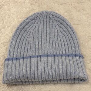 Athleta Girl Light Blue Ribbed Knit Beanie Hat | Cozy Winter Hat | Like New